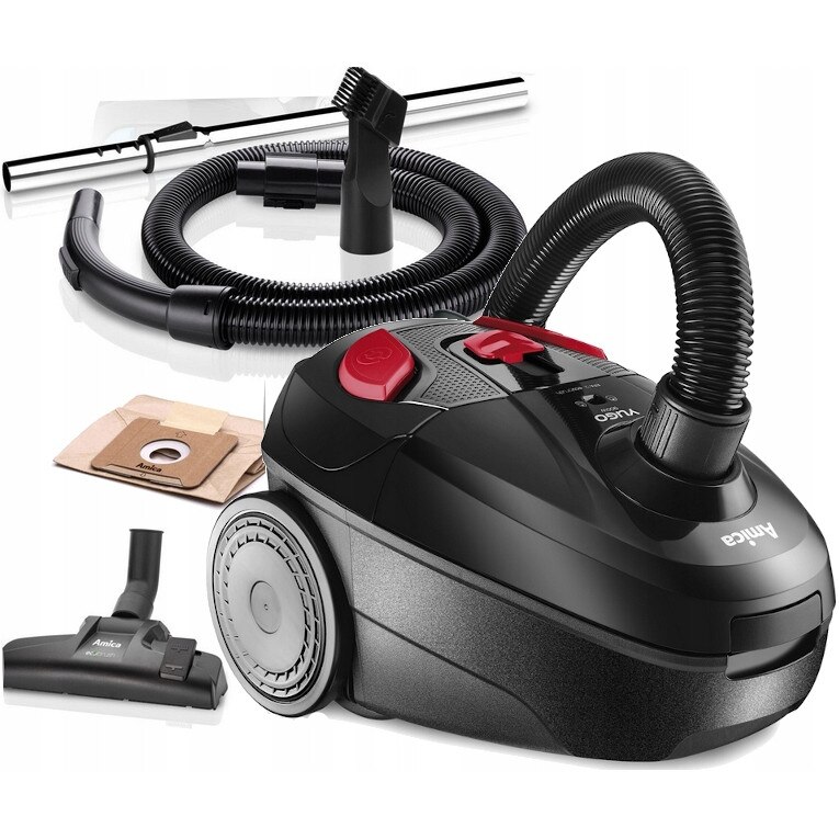 Aspirator cu sac, 900W, negru, set complet, filtrare EPA 12, reglare putere