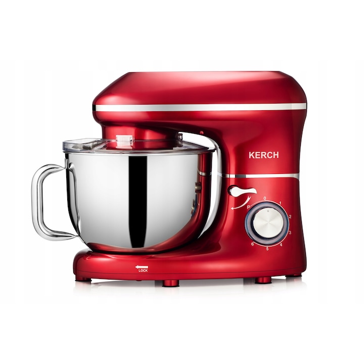 Robot de bucatarie Kerch MyCHEF 4000W, 6,2L, metal, rosu