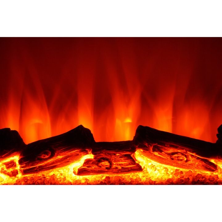 Semineu electric cu efect de flacara, 1.8 kW, negru, 66x46x11 cm, cu telecomanda
