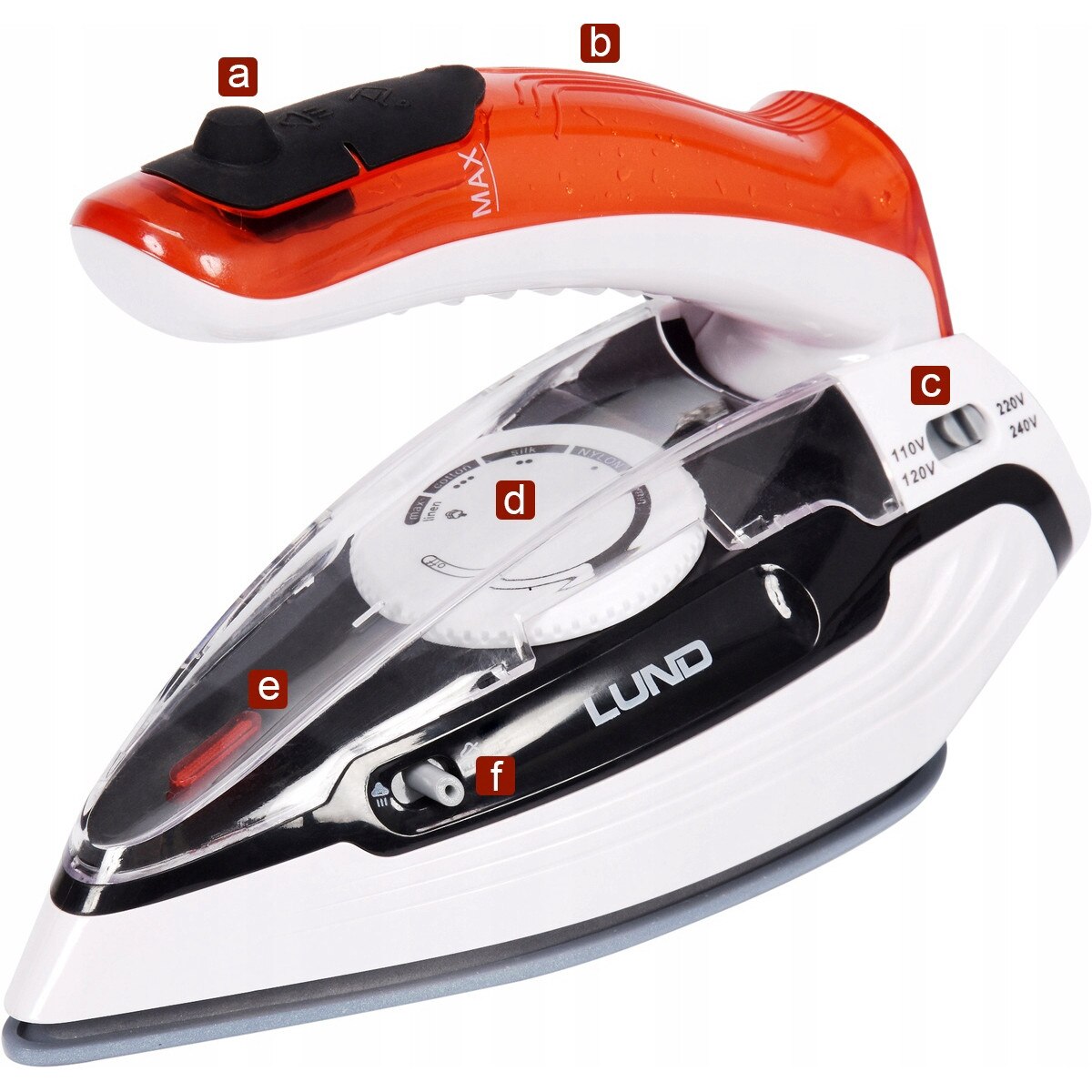 Fier de calcat turistic Lund 1100W, ceramica, 3 moduri de calcare, multicolor, 20x9x13.5cm