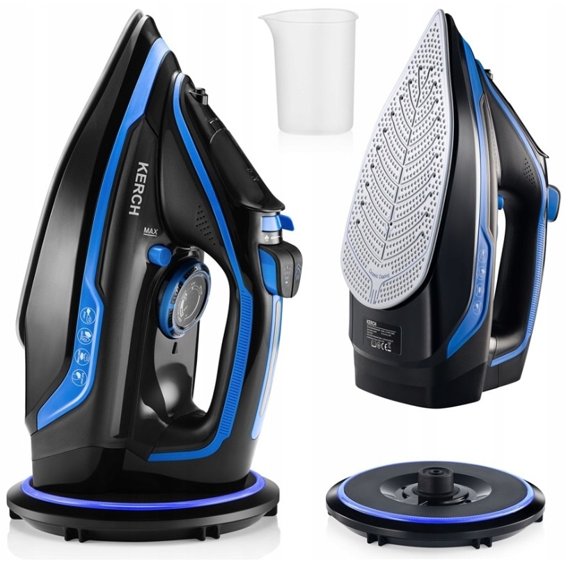 Fier de calcat fara fir Kerch Ultimate, 2600W, ceramica, albastru, 450ml