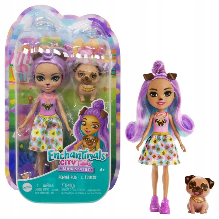 Papusa Enchantimals cu animal de companie, Mattel, 15cm, diverse modele disponibile, set vandut separat