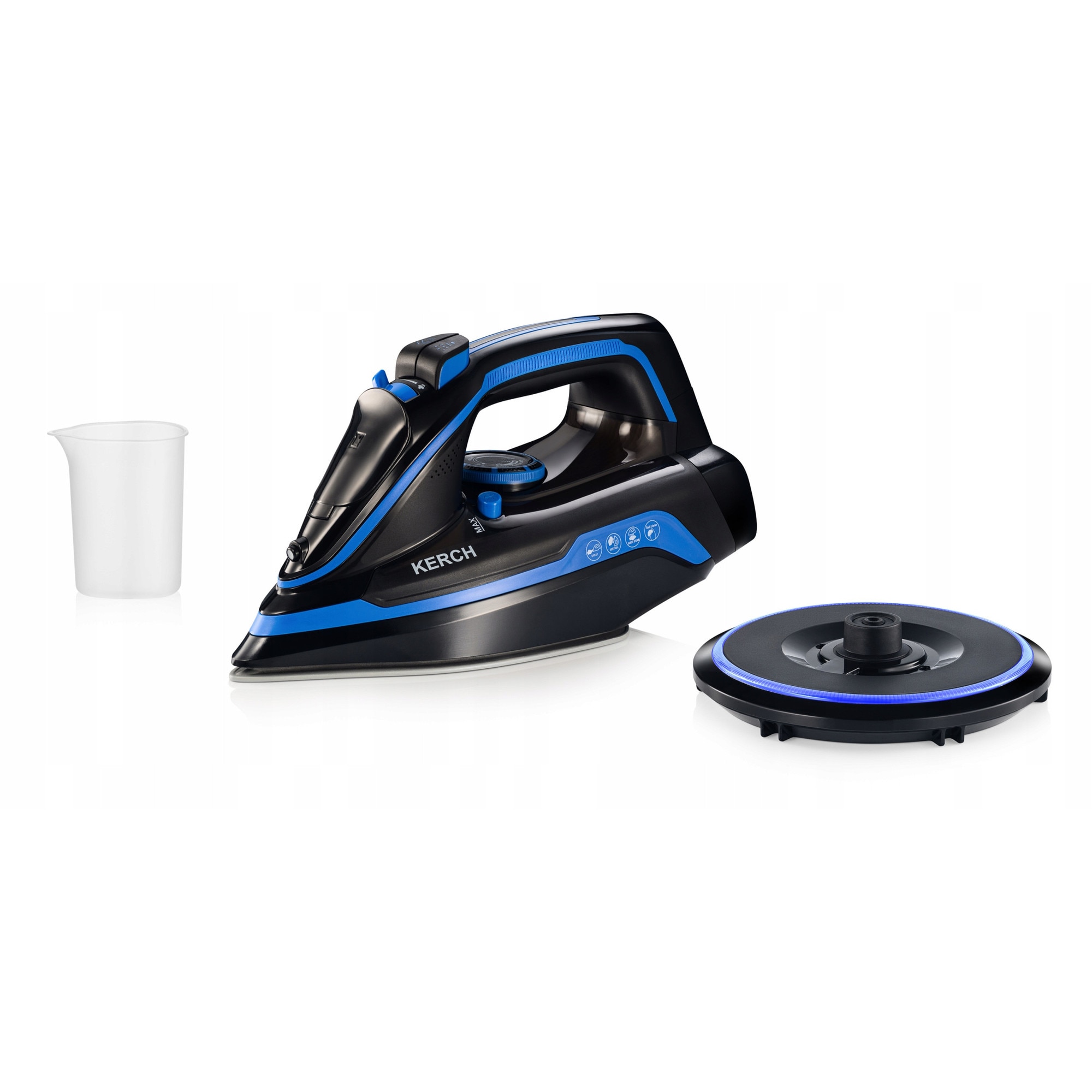 Fier de calcat fara fir Kerch Ultimate, 2600W, ceramica, albastru, 450ml