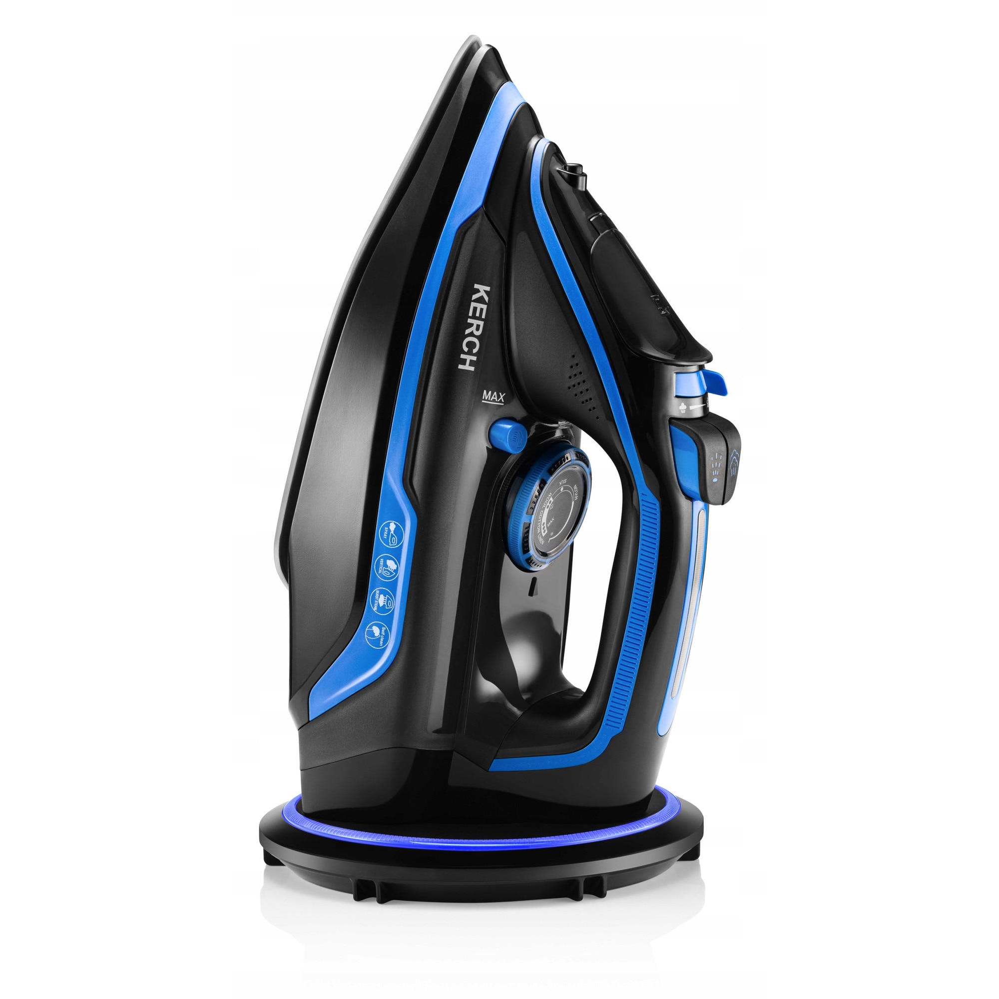 Fier de calcat fara fir Kerch Ultimate, 2600W, ceramica, albastru, 450ml