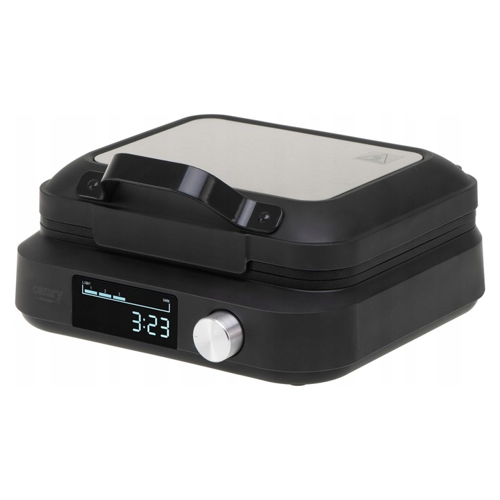 Aparat de fact vafe Camry CR 3086, 2200W, timer automat, placi adanci 17x9cm, negru-silver