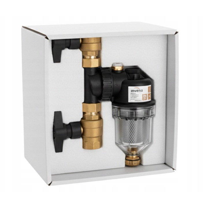 Mágneses iszapleválasztó szűrő fűtési rendszerekhez 1" DN25, INVENA