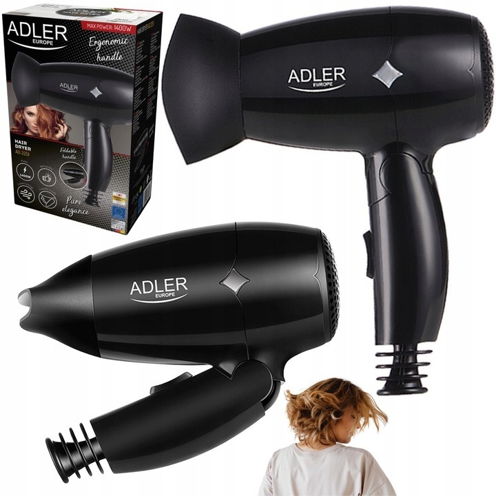 Uscator de par, 1400W, pliabil, negru