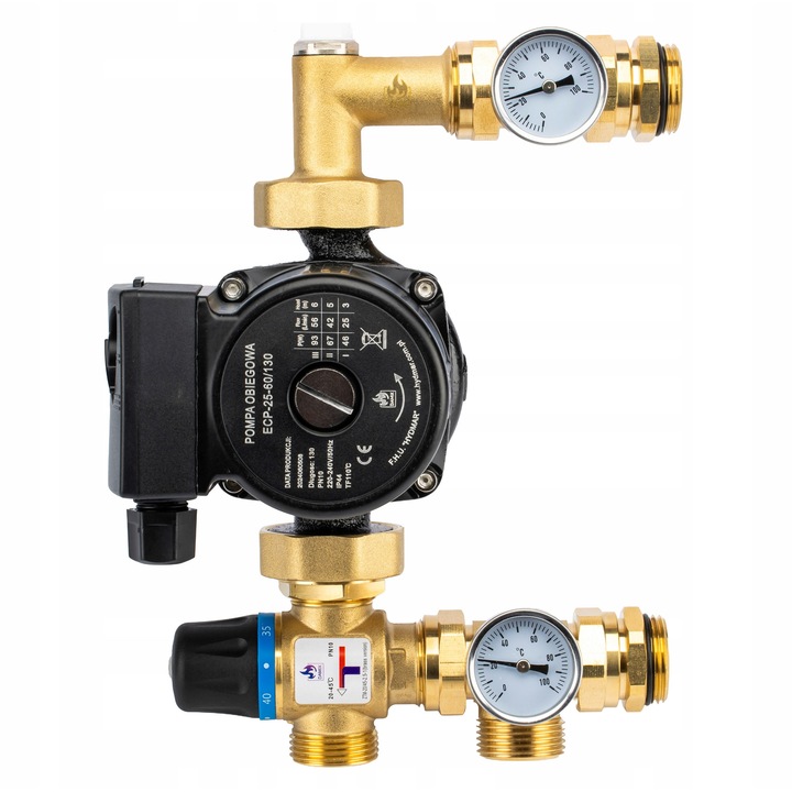 Set grupa pompoasa de amestec DAMIX ECP 25-60/130, 20-45C, 3 trepte, 210mm, din alama