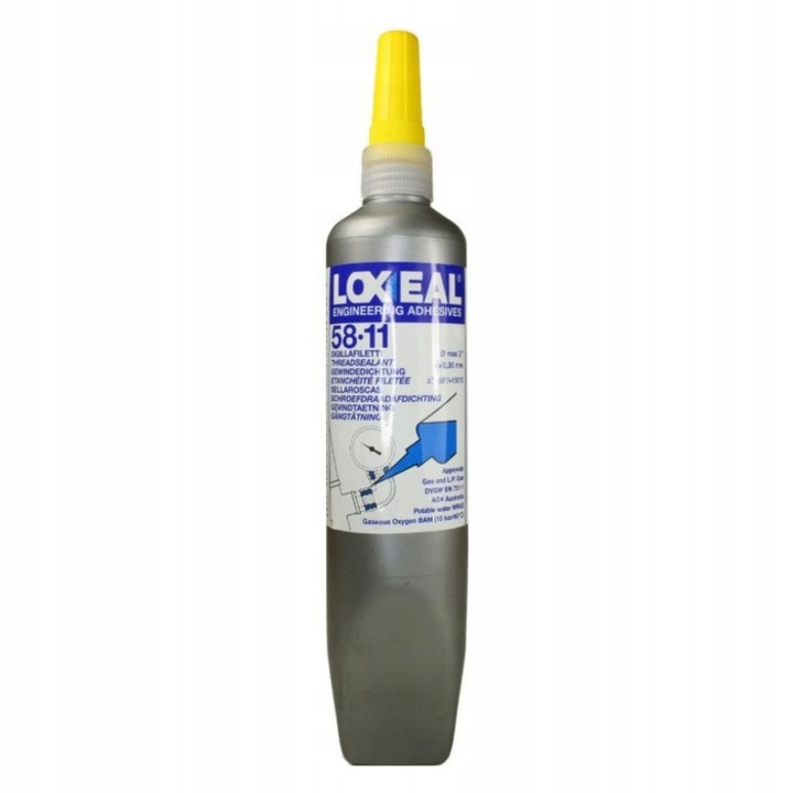 Adeziv Loxeal 58-11, 250ml, anaerob, rezistent la coroziune, aplicabil la instalatii gaz, temperatura -55C la 150C