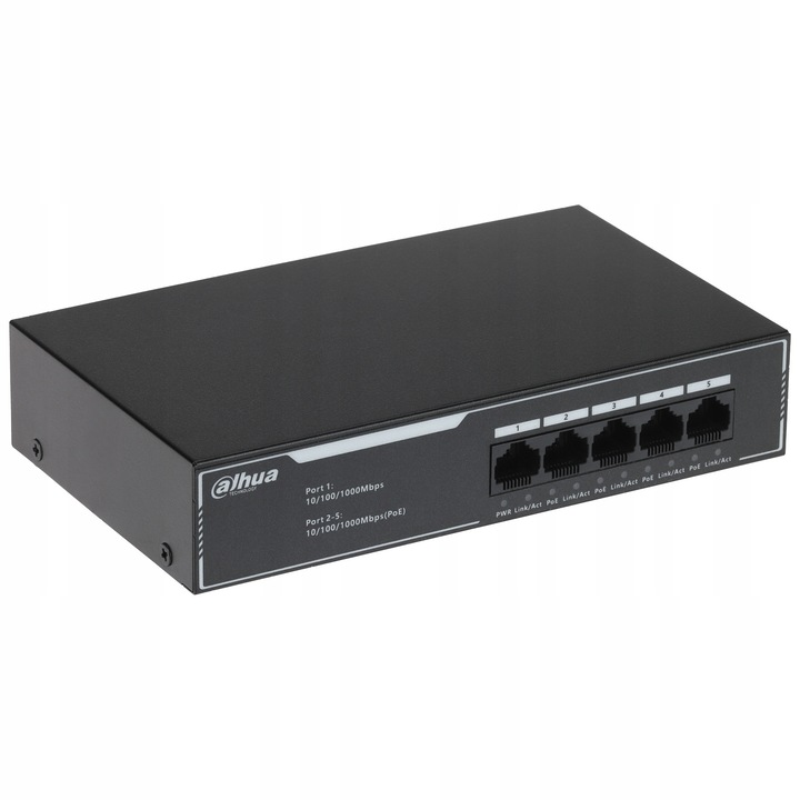 Switch POE SG1005LP 5-ПОРТА, 4 PoE DAHUA