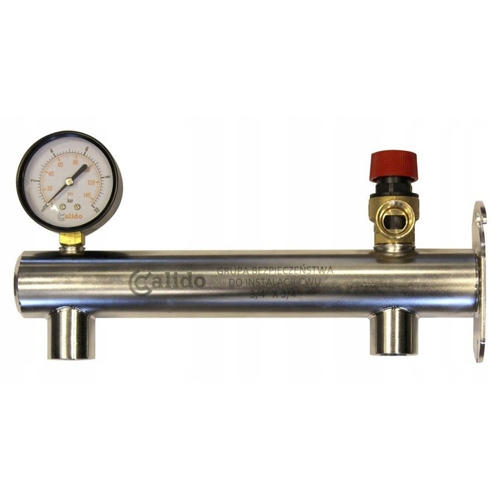 Biztonsági szelepcsoport HMV rendszerhez 6 BAR, Calido, rozsdamentes acél