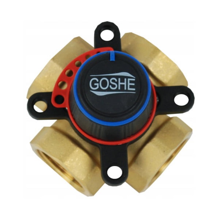 Zavornic 4-utas, Goshe, DN25, 1", műanyag fogantyúk, 4 port