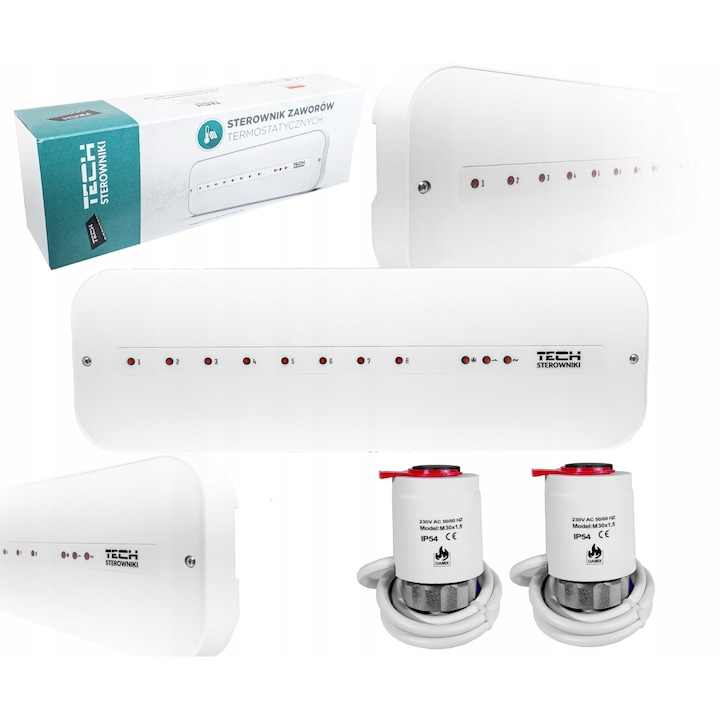 Sterownik L-5-S Slim + set 2 silonici termoelektrici M30NC 230V, incalzire in pardoseala, 230V