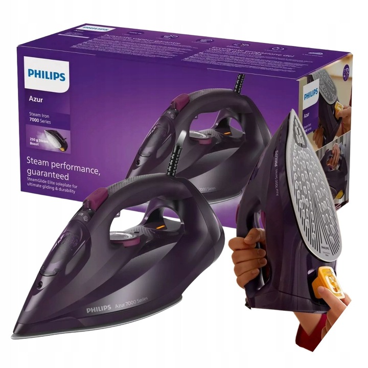 Fier de calcat, 3000 W, abur continuu 55 g/min, lovitura de abur 250 g/min, violet, 300 ml