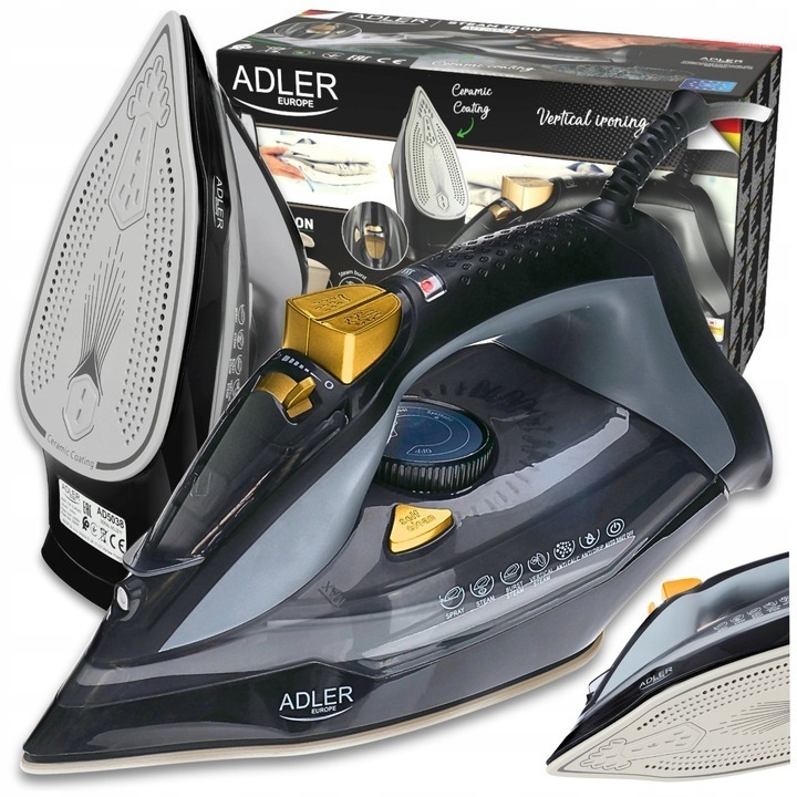 Fier de calcat cu abur, 3000W, ceramica, anti-calcar, anti-picurare