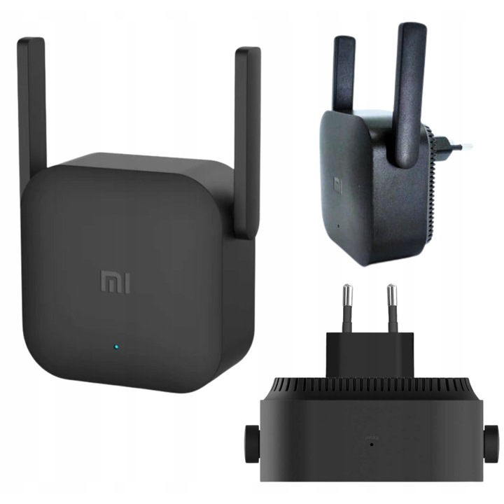 Amplificator signal Wi-Fi Xiaomi Mi Range Extender Pro, 300 Mb/s, 2,4 GHz, negru, 80x70x54mm
