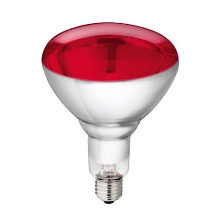 Bec Infrarosu KERBL cu sticla rosie 150 W, pentru cresterea puilor de pasare