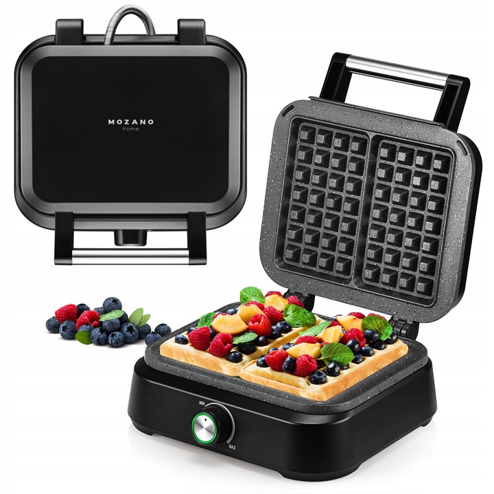 Mozano desszert gofrisütő, 2201 W modell, 2200W teljesítmény, fekete szín