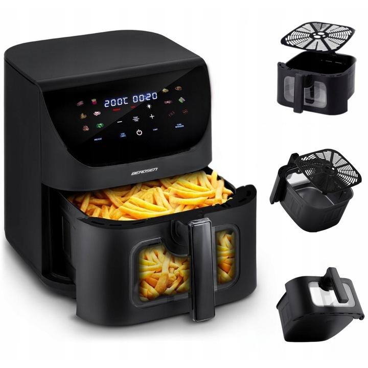 Friteuza Air Fryer 8L 1700W, 12 program, olaj nélkül