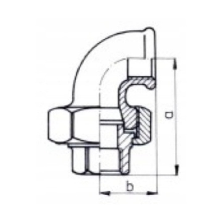 Öntöttvas idomok, Zawiercie, 1" csatlakozás, DN25, horganyzott, folyadékokhoz és gázokhoz