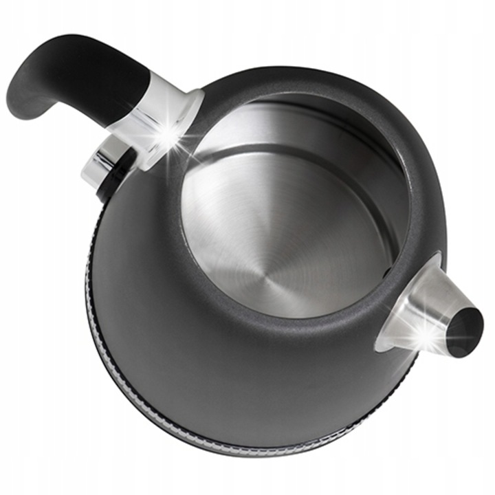 Fierbator metalic 1,7L cu LCD si reglare temperatura, 2200W, gri, set