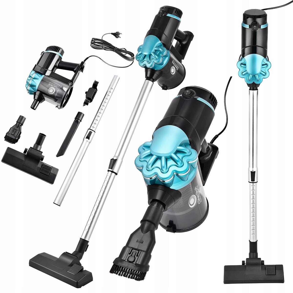 Aspirator 2 in 1 Kalorik HVC 1002, fara sac, filtru HEPA antibacterian, 600W, 0,8L, 1,98kg, negru