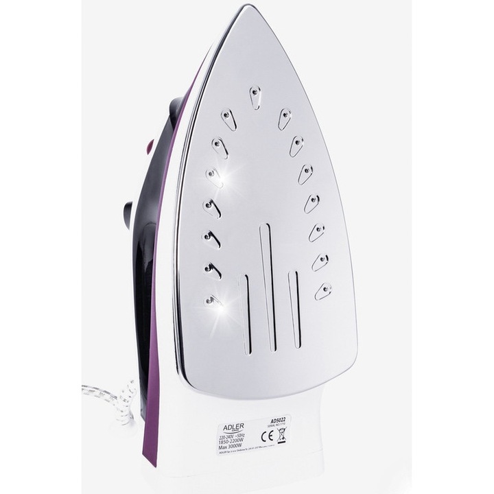 Fier de calcat cu abur, 3000W, functie de auto-curatare, 1.9m cablu, culoare neagra