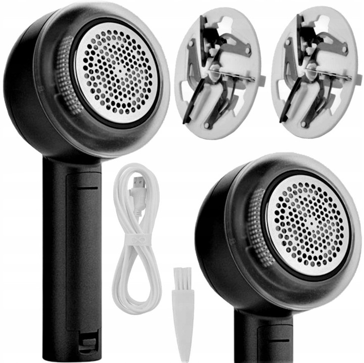 Aspirator golire haine, 8W, 1200mAh, set cu 2 lame, cablu USB, perie de curățare