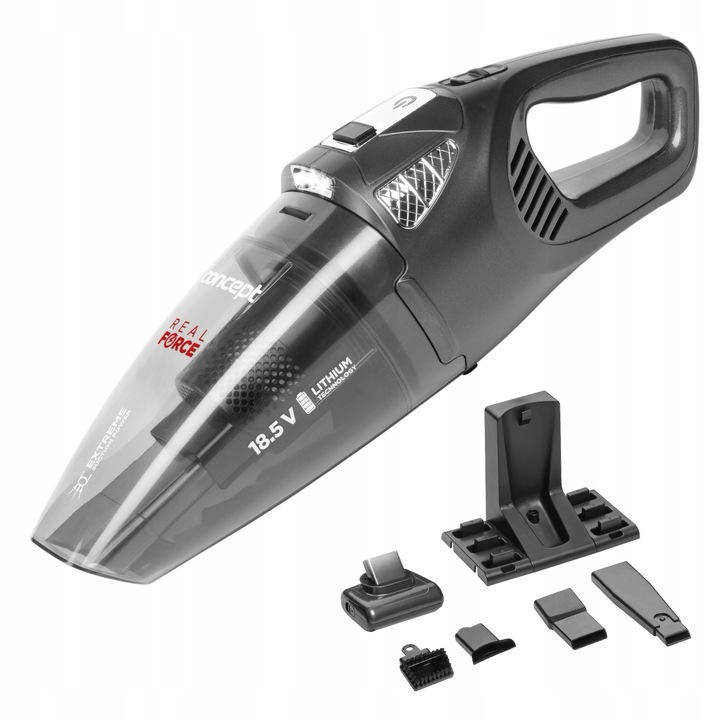 Concept VP4380 autós porszívó, PET turbókefe, 18,5 V, 35 perc, 0,45 l, fekete