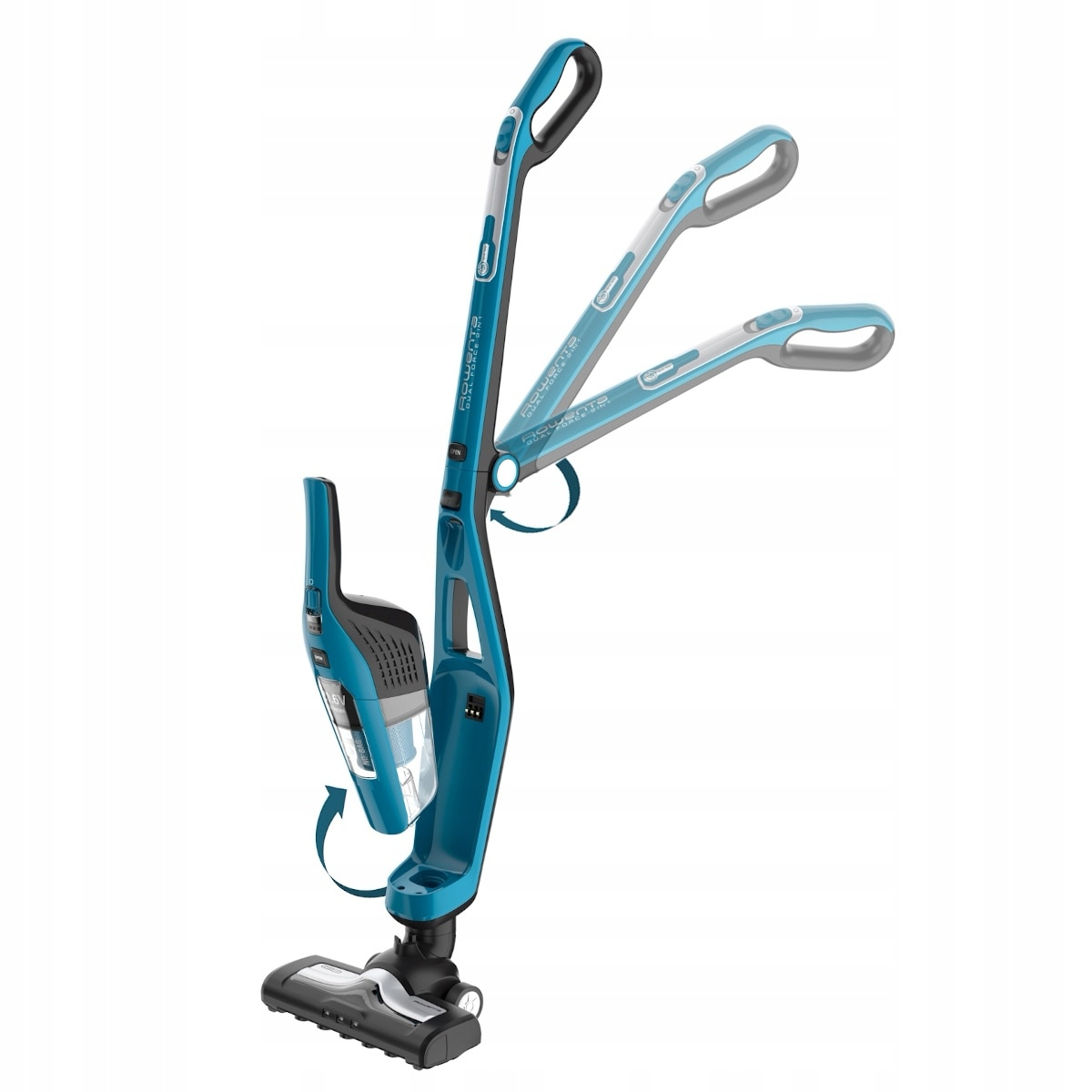 Aspirator vertical Tefal Dual Force 2 in 1, fără fir, cu perie LED, 600 ml, 75 min autonomie