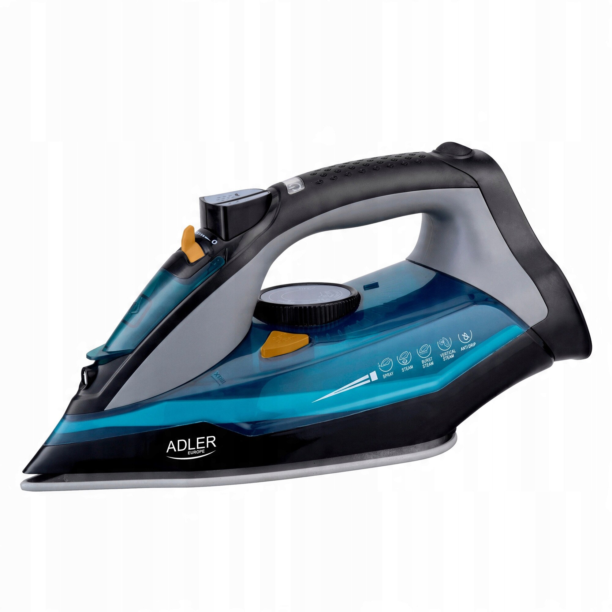 Fier de calcat cu abur Adler AD 5032, 3000 W, ceramica, rezervor 350 ml, sistem de siguranta