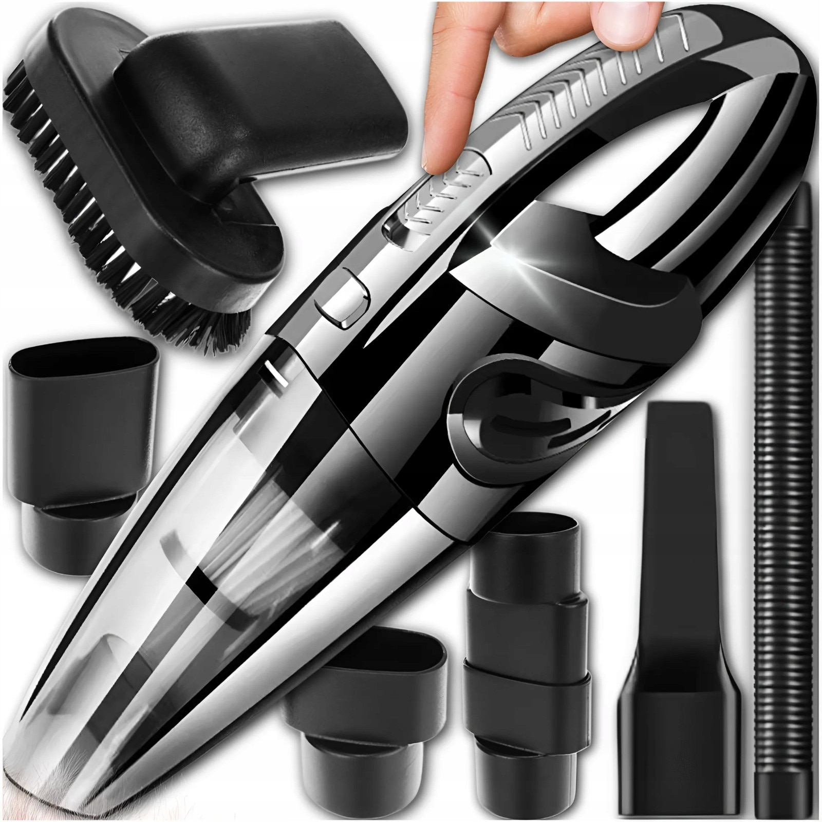 Aspirator auto fără fir Care Life, 120W, set duze, negru, 35x11cm