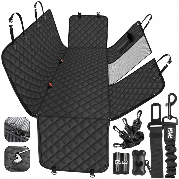 Husa impermeabila pentru caini, universala, solida, multicolor, pentru masina