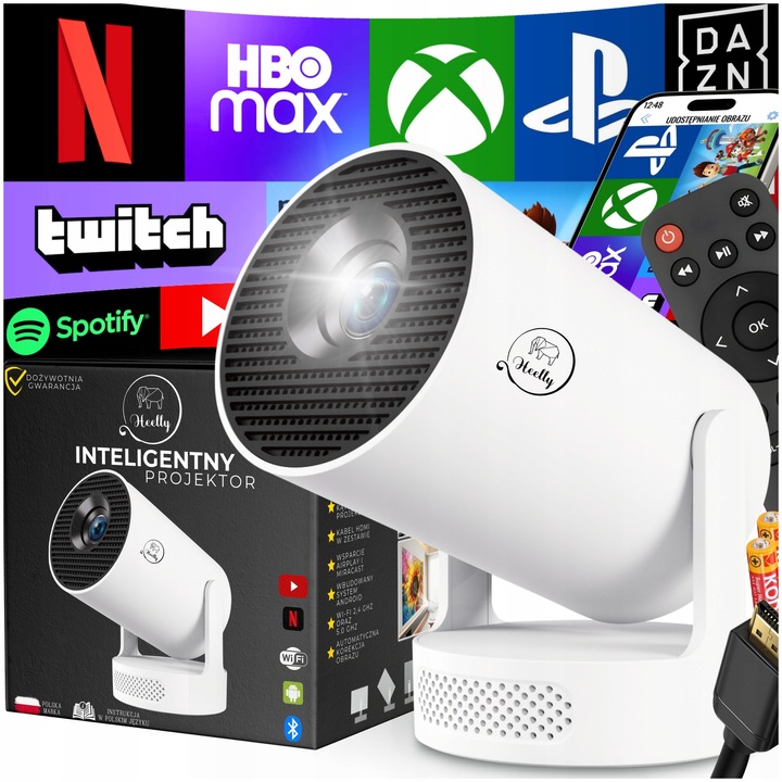 Videoproiector mini, FULL HD, rotativ, portabil