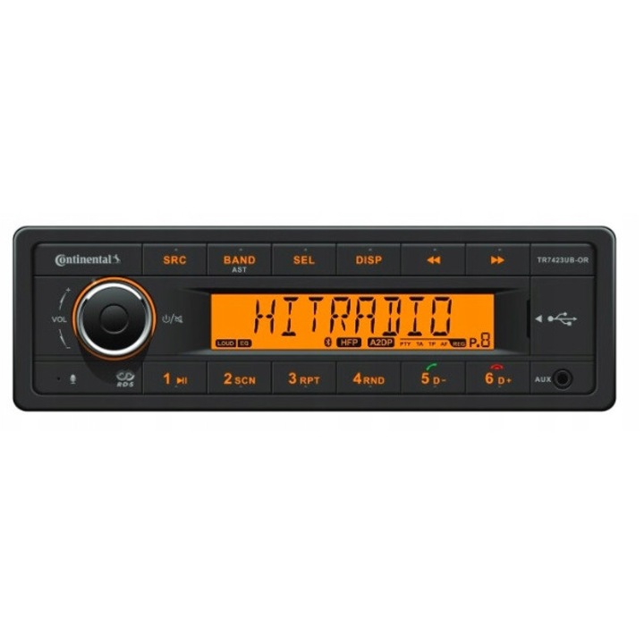 Radio auto Continental TR7423UB-OR 24V Bluetooth MP3 USB, port AUX, dimensiuni 188x58,5x130mm, set complet