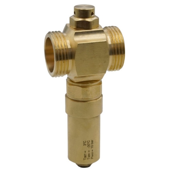 Invena 1" csap, szett, sárgaréz, 0-65C, 10 bar