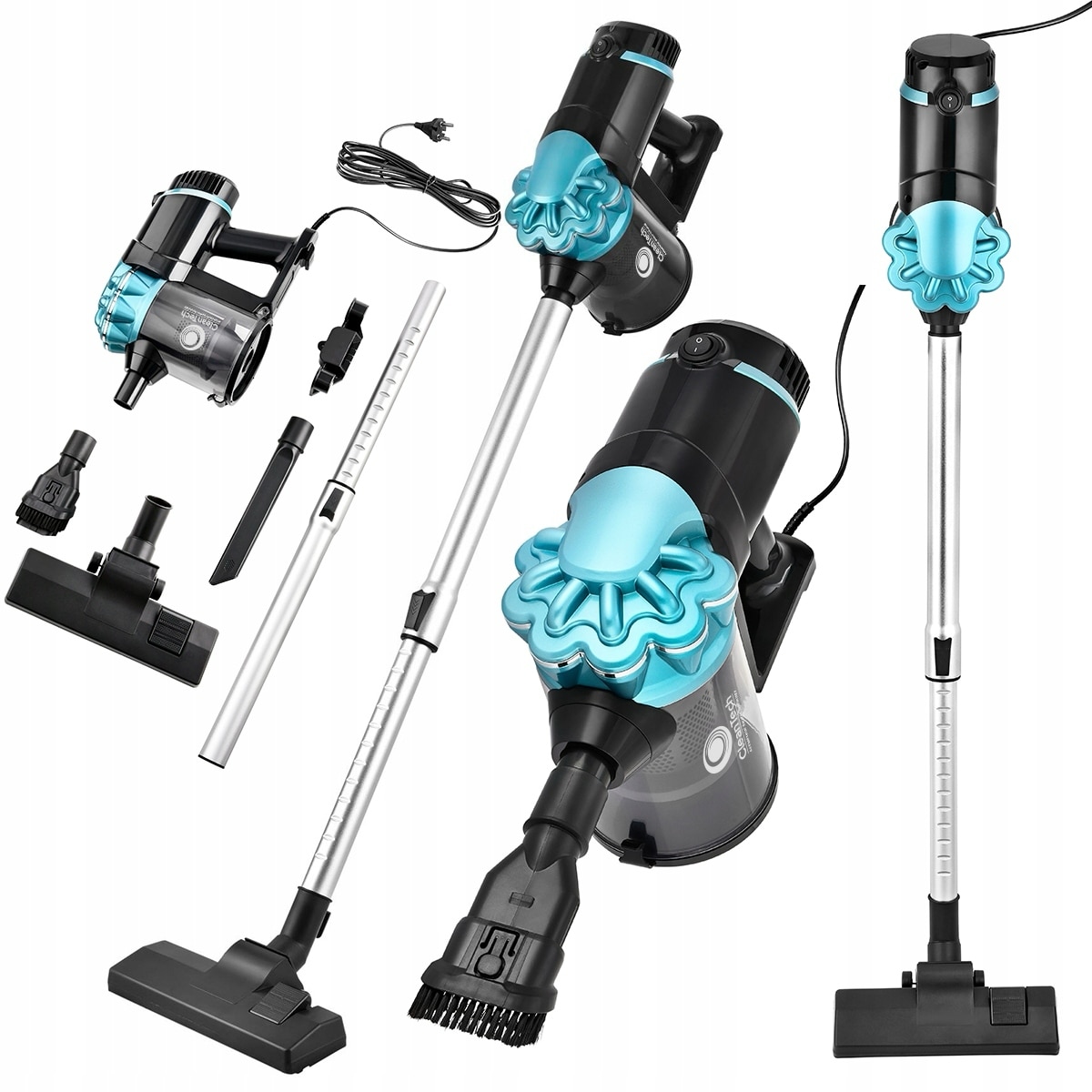 Aspirator vertical 2 in 1 Kalorik HVC1002, 600W, filtru HEPA, fără sac, 0.8L, 2kg, roșu