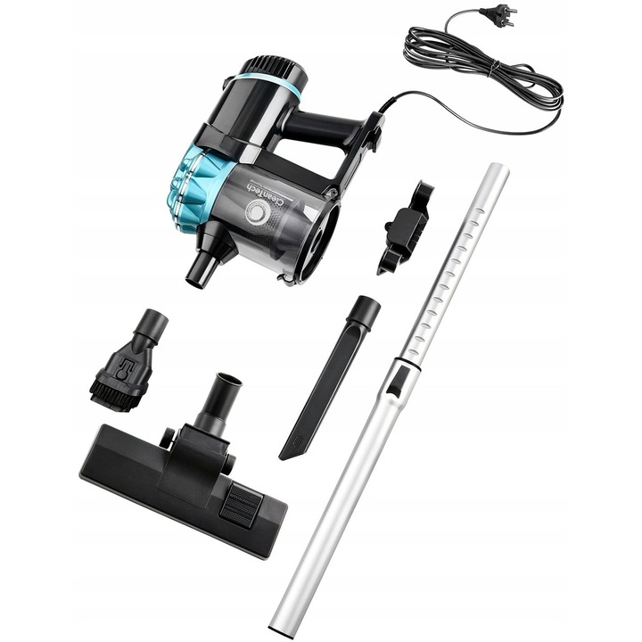 Aspirator vertical 2 in 1 Kalorik HVC1002, 600W, filtru HEPA, fără sac, 0.8L, 2kg, roșu