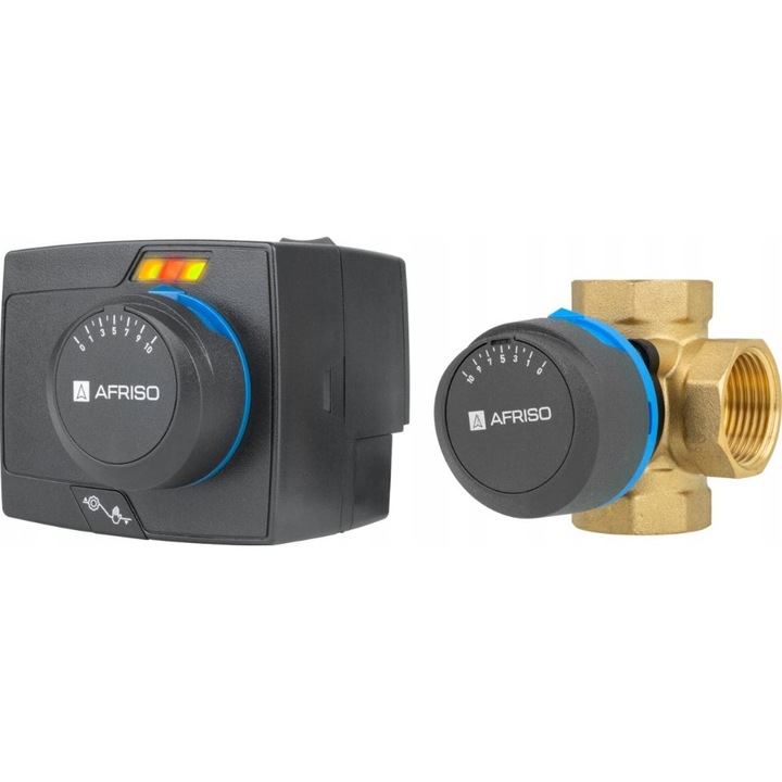 Afriso ARV 484 négyutas szabályozó szelep szett ARM 343 motorral, DN25, max 10 bar, 230 V