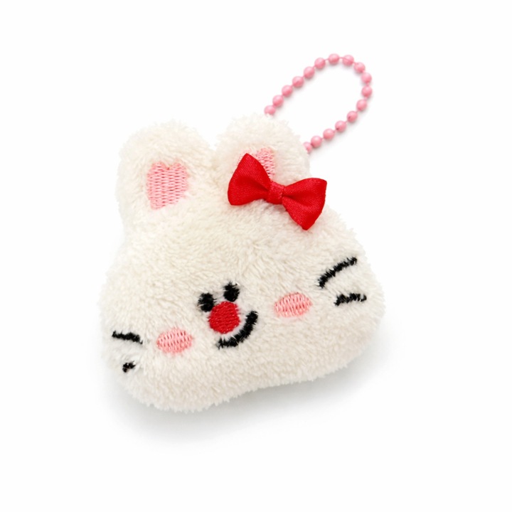 Dollcini, Cartoon Táskadísz Charm – Aranyos Figurás Kiegészítő (9, 2 × 6 cm), Masnis nyuszi