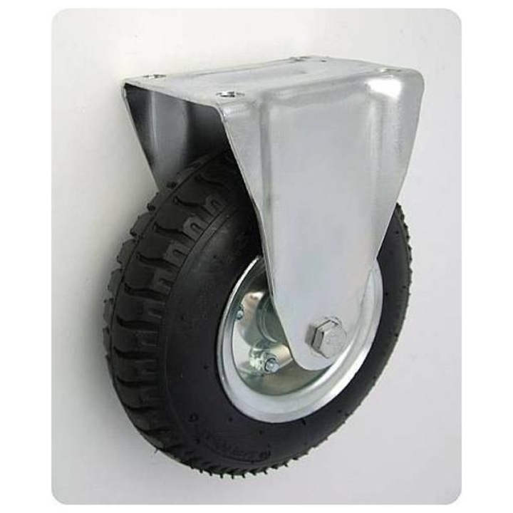 Set roti pneumatice 260mm, roata din polipropilena rosie, obudowa stabila din otel