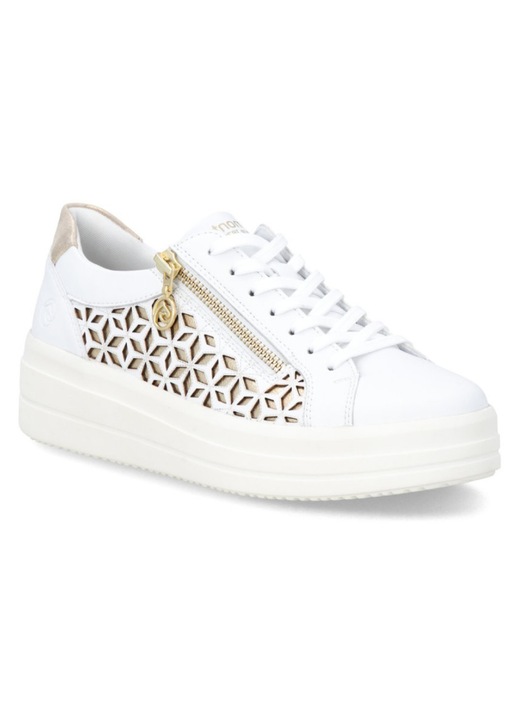 Remonte Remonte női fűzős cipzáras fehér bőr sneaker félcipő D1C11-80