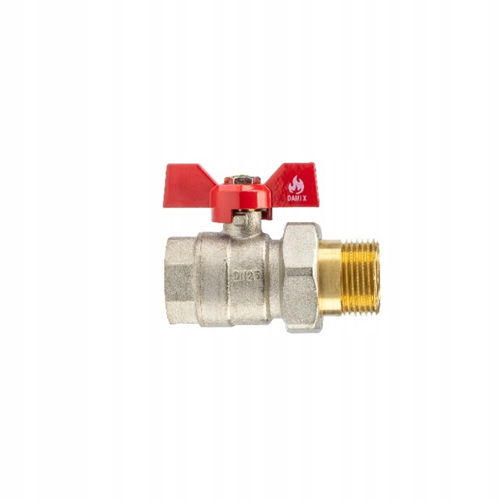 Zavor cu bila 1" DN25 PN30 DAMIX, cu maneta fluture, din bronz, pentru instalatii apa si incalzire