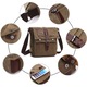 Мъжка чанта за рамо, asskanaer, Crossbody, Регулируема презрамка, Сигурен цип, Против кражба, Водоустойчива, Може да побере телефон, Очила, Малки таблети, За пътуване, ваканция, Платно, 24*9.5*28 см, Каки