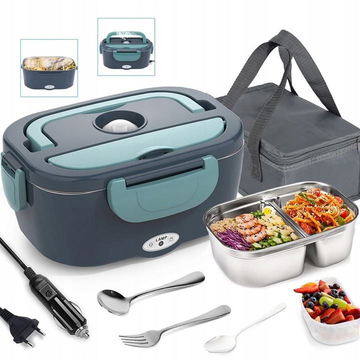 Elektromos ételhordó, 1.5L, önmelegítő, 60W