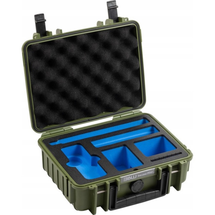 Valiza profesionala pentru camera Insta360 X4/X5, B&W, khaki, dimensiuni 270x215x105mm, rezistenta la apa si praf