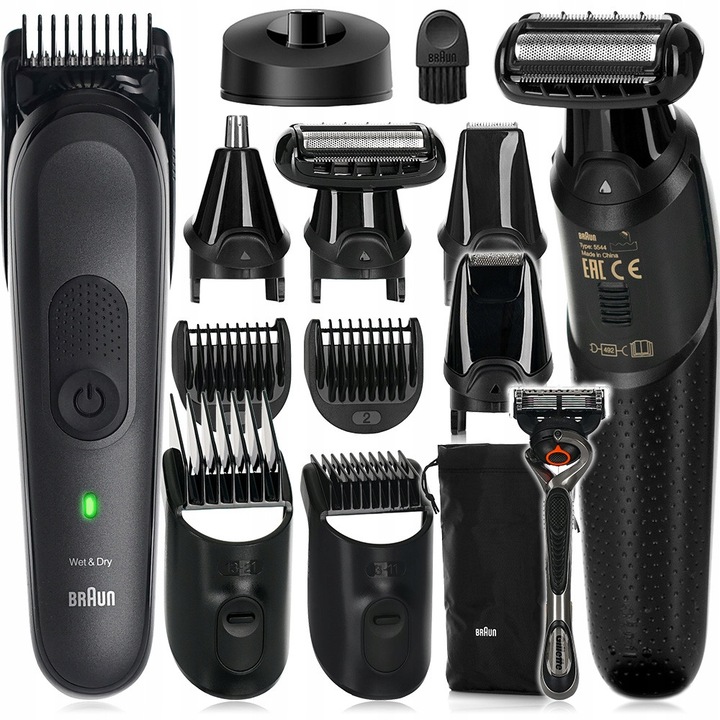 Тример Braun MGK7WCA, комплект 10 в 1, водоустойчив, 14 аксесоара, 0,5-21 мм