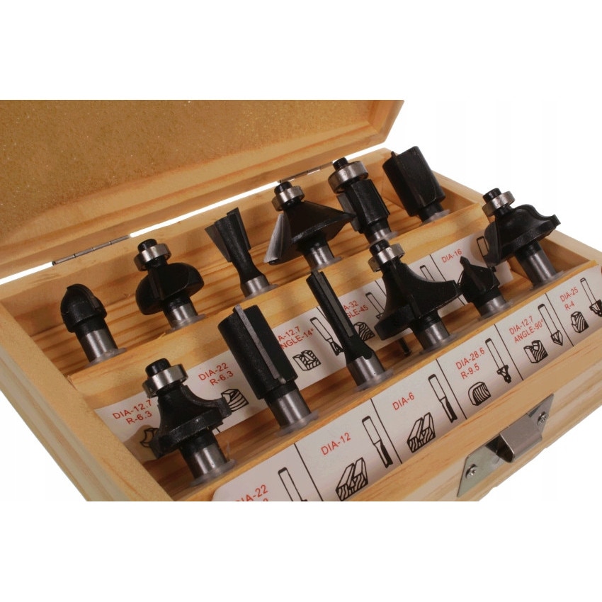Set freze pentru lemn 12 buc, Stavtool, 8 mm, cutite din otel