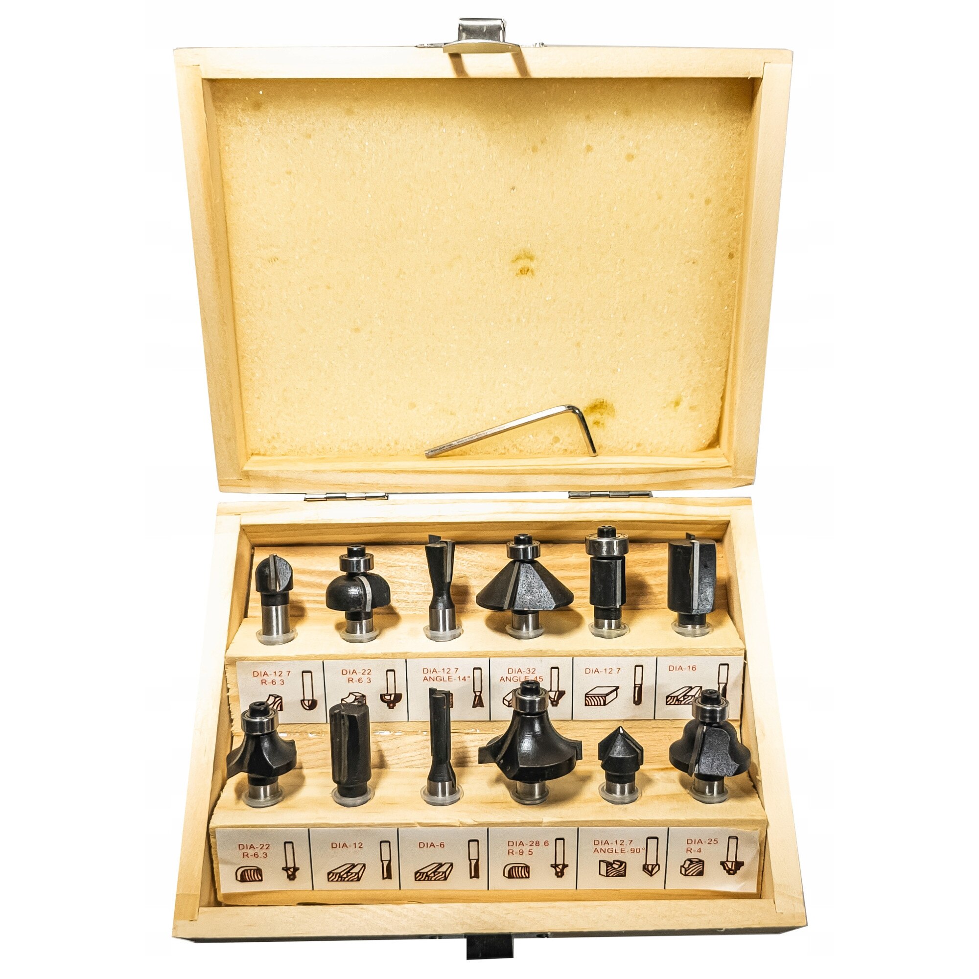 Set freze pentru lemn 12 buc, Stavtool, 8 mm, cutite din otel