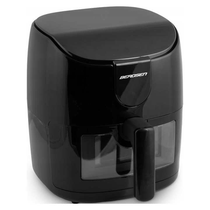 Friteuză fără ulei Berdsen BD-658, 1500 W, 4 L, neagră, ecran tactil